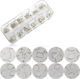Wd Mini Metallische Nageldesign Dekorationen Silber 12 Muster
