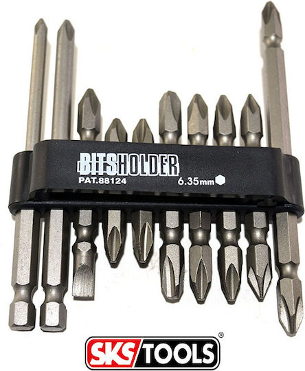 Set Biți Pentru Șurubelniță 10 Bucăți Lungime 65mm Până La 110mm Clip De Curea