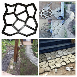 Set of 3 Pieces Garden Path Mold Primaterra Bazalt 60x60x4 Cm