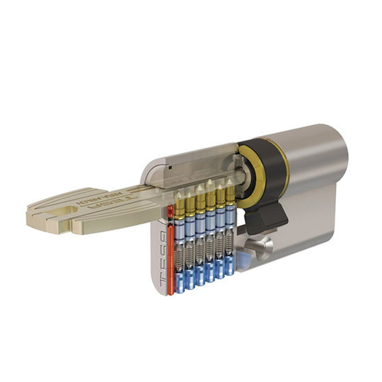 Цилиндър Двойна Функция Т60d Tesa Assa Abloy Никел 75mm 30x45n Никел 75mm 30x45n