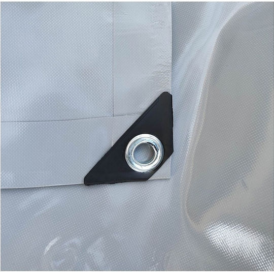 Tarpaulin 650gr/m² Dalimond Heavy Duty Gray Waterproof Reinforced With Rings Every 50 cm 5m x 6m