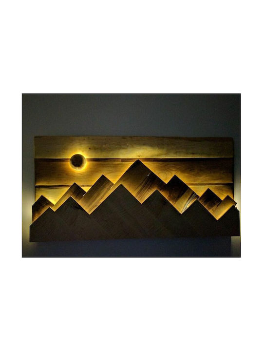 Illuminated Wooden Panel 0.50m X 1.00m X 0.13m