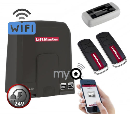 Sl 400 Evk Liftmaster Wifi Μοτέρ Συρόμενης Γκαραζόπορτας Wifi Smart Κρεμαγιέρα Χωρίς Κρεμαγιέρα