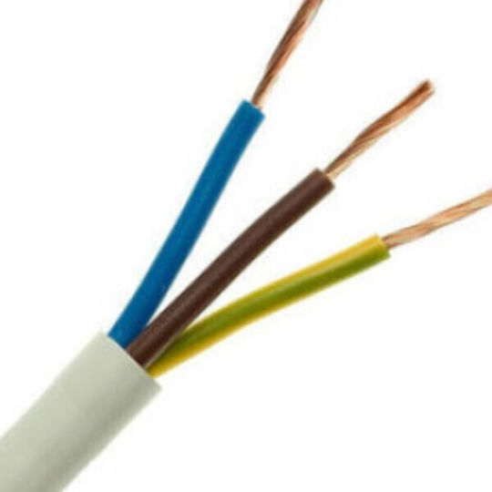 Захранващ Кабел Електрически Гъвкав H05vvf 3x1.5mm² Бял Unl 1м