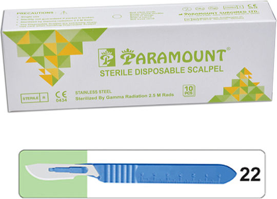 Paramount – No 22 Scalpels with Handle Disposable 10 Pieces