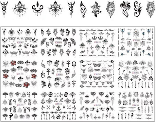 Set Designs Water Transfer Nail Art On Nails 400 Designs