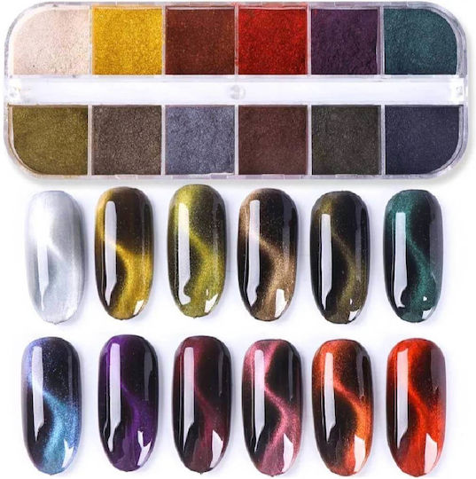 Case 12 Cat Eye Effect Powders Use Gel Acrylic Gel Acrylic