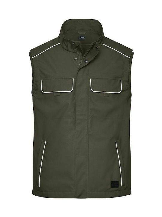 Workwear Softshell Light Vest Solid Olive