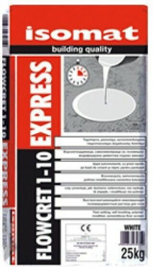 Isomat Flowcret 1-10 Express Ταχύπηκτο Ρητινούχο Αυτοεπιπεδούμενο Τσιμεντοκονίαμα Εξομάλυνσης Δαπέδων Γκρι 25 Kg