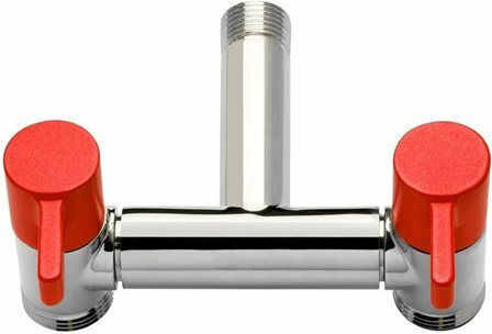 Colortap Κάνουλα Σφαιρική 1/2" Διπλή Παροχή Οικονομίας Νερού Φίλτρο Eko Χρωμέ Κόκκινη 142red Colort