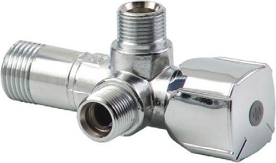 Corner Spherical Double Outlet Switch Chrome 1 2"x1 2"x1 2" Arco Vitaq System
