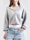 Women's Sweatshirt Jacket Hooded Grey Heather