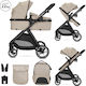 Lorelli Aspen Verstellbar 3 in 1 Baby Kinderwagen Geeignet für Neugeborene Cappuccino