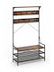 Costway Floor Garment Rack made of Metal Brown 102x40x184cm