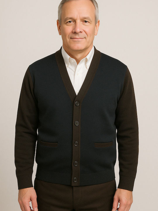 Valentino Knitted Cardigan Buttons Veldino Compoze Blue