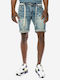 Jean Bermuda Blue Dirty Worn Brokers