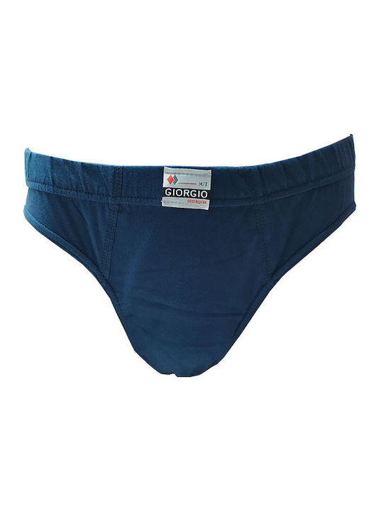 Slip Bumbac Monocrom Albastru cu Elastic Interior Giorgio