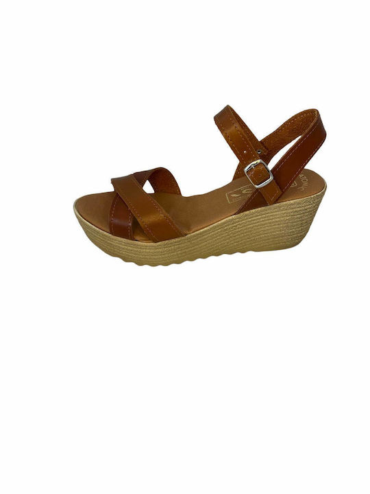 Damenplattformen Elshoes Braune Sandalen