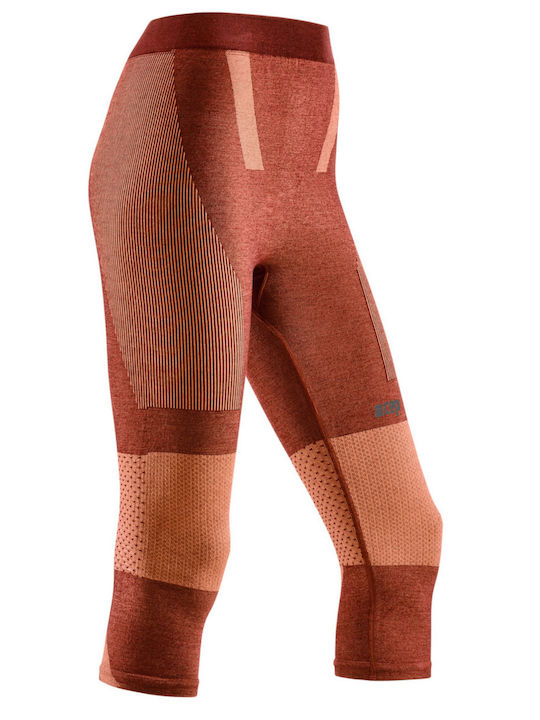 Cep Women's Thermals Ski Touring 3/4 Base Tights Red