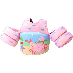 Pink Crab Kids' Neoprene Swimming Vest Sleeves 1-6 Years Queen Mother