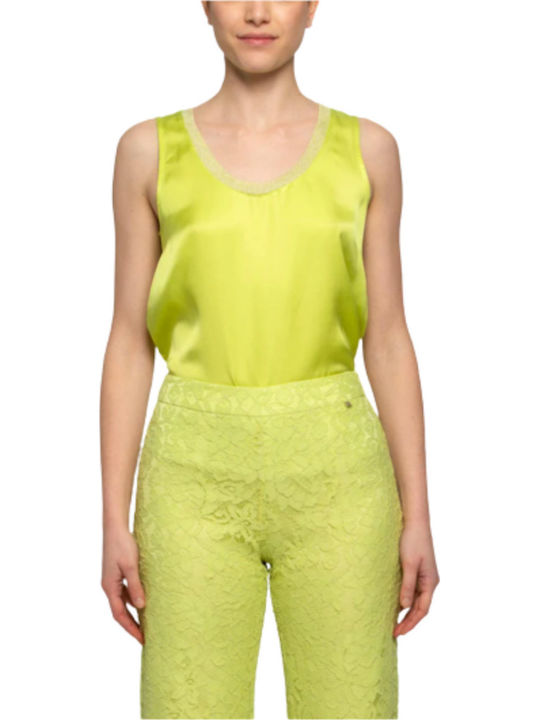 Kocca Limone Light Yellow Sleeveless Top 40002 Women's Blouses
