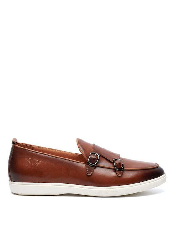 Versace 19.69 Abbigliamento Sportivo Spl Derby Brown 100% Leather House Logo on the Side Band Design Straps Regular Fit Yo T2802.tobacco