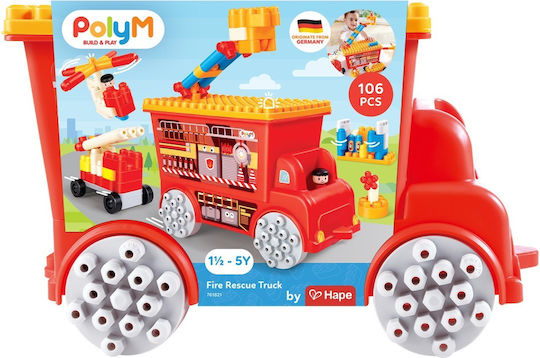 Hape Cuburi De Construit Fire Truck Pentru 1.5+ Ani 106 Bucăți