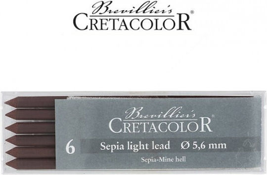 Cretacolor 6 Sepia Light Leads 5,6mm