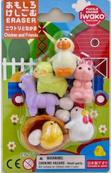 Eraser Iwako Chicken Friends Set Er-bri077