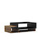 Rectangular Central Coffee Table Dekost Wooden Oak With Black Marble L105xW50xH32cm