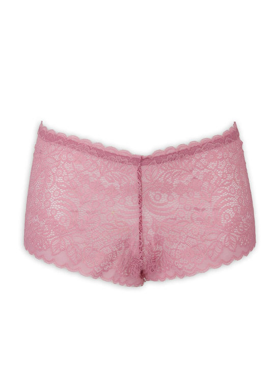Дамско Боксерски с дантела Pink