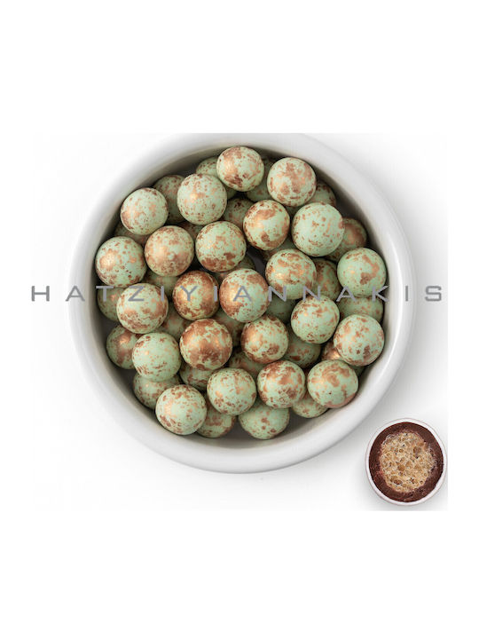 CHatzigiannakis Crispy Jordan Almonds Round Shape Chocolate Flavour Turquoise 3000gr