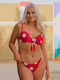 Bikini Set Bra & Brazil Bottom Red Polka Dot