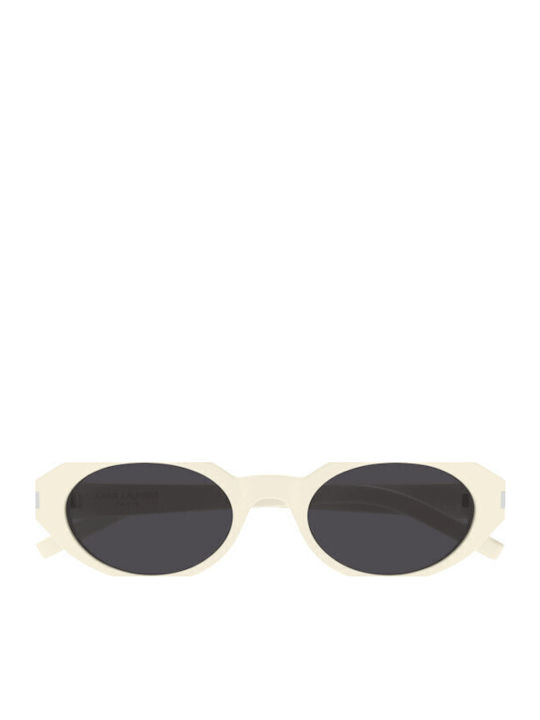Ysl Women's Sunglasses with Beige Plastic Frame...