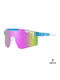 Ghetto Ochelari De Soare Unisex Cu Culoare Full Face Albastru Deschis Și Culoare Albastru HS2047 Blue Miami