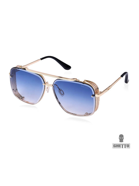 Ghetto Унисекс Слънчеви Очила Със Синя Рамка И Сини Стъкла K34428G Blue
