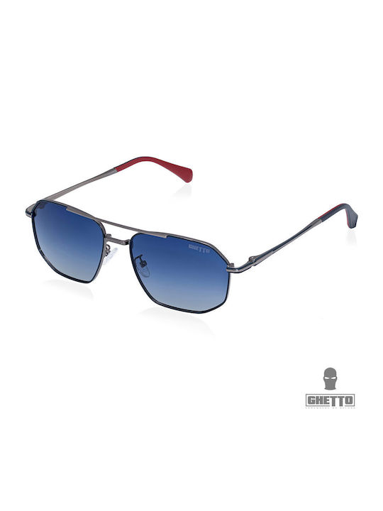 Ghetto Мъжки Слънчеви Очила с Синя Рамка и Сини Стъкла K36487 Blue