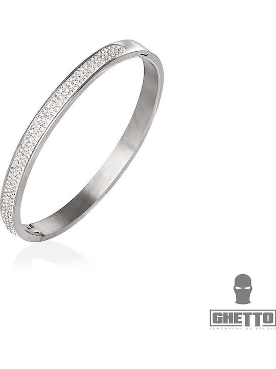 Ghetto Women's Bracelet Set made of Silver with Zircon