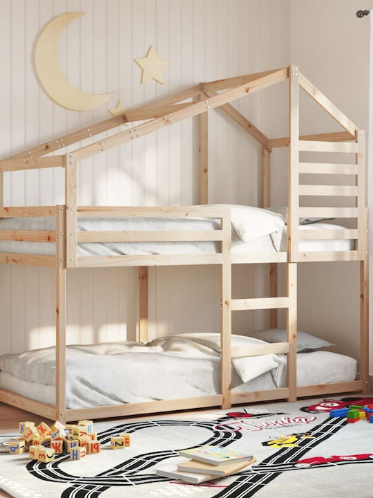 Kinderbett Koje Einzeln Beige für Matratze 90x1...