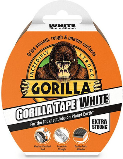 Gorilla Autocolantă Bandă de țesut Albă 48mmx10m 1buc Gorilla Autocolantă Bandă de țesut Albă 48mmx10m 1buc