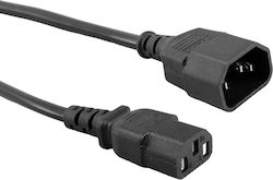 Powertech IEC C13 - IEC C14 Cablu 1m Negru (CAB-P039)
