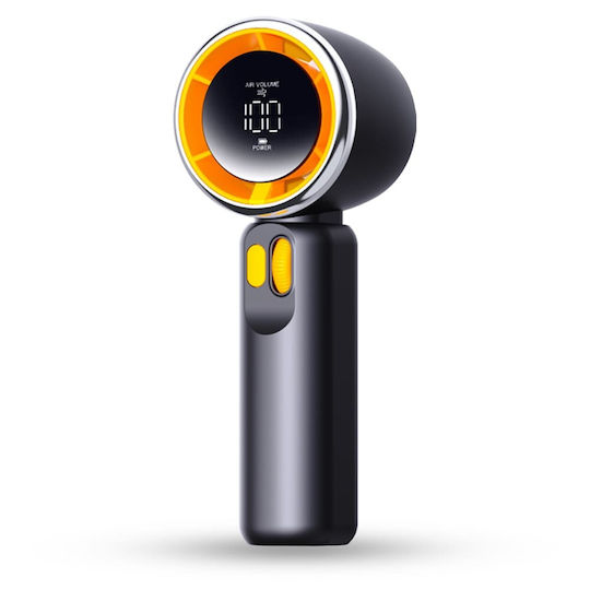 Techsuit Portable Mini Fan Premium Z11 Digital Led Display Rechargeable Usb-c Port 100 Wind Speeds Black