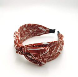 Hair Headband Printed Bow Terracotta