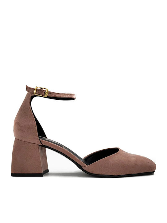 Pumps mit Riemchen Rosa
