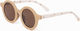 Mrs Ertha Kids Sunglasses with Polarized Lenses Flowers Beige for 2+ Years