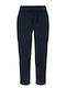Damen Stoff Hose mit Gummizug Blau