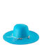 Brims and Trims Frauen Rattangeflecht Hut Floppy Hellblau