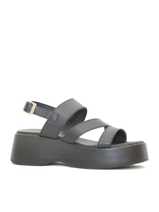 Sandale Casual Damă din Piele Anatomici Negru