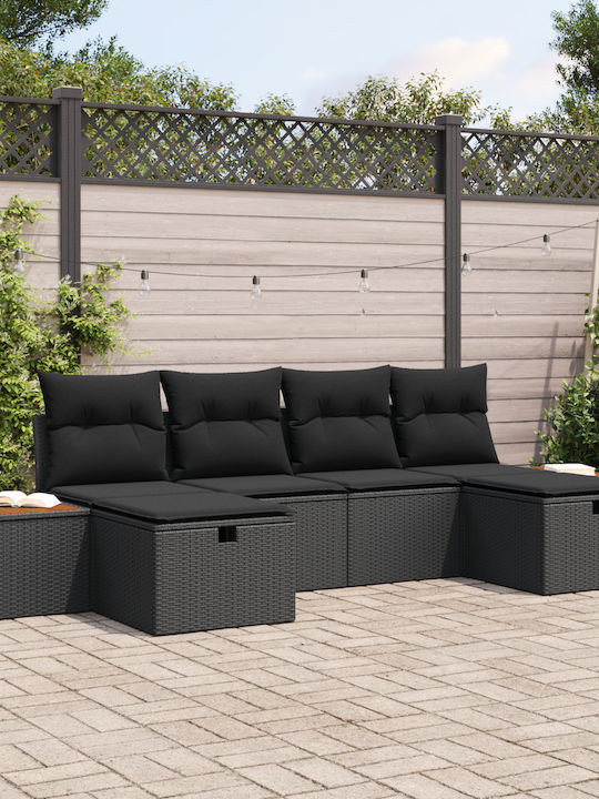Corner Outdoor Sofa Rattan with Cushions 55x62x...