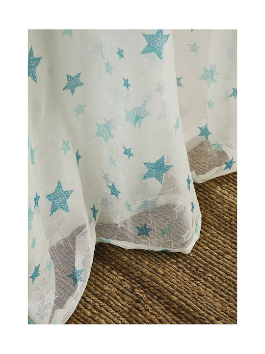 Whitegg Kids Rod Pocket Curtain Stars Light Blu...